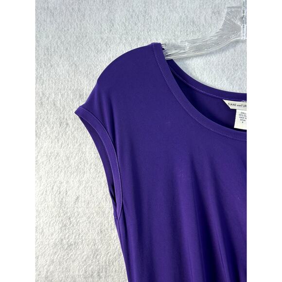 Diane von Furstenberg Size 8 Dress Midi Knee-Length 100% Silk Designer Purple - Picture 5 of 6